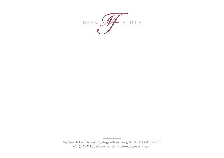 Rückseite Kurzbrief von dialogika für Miss Flute
